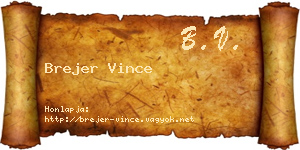 Brejer Vince névjegykártya