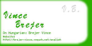 vince brejer business card